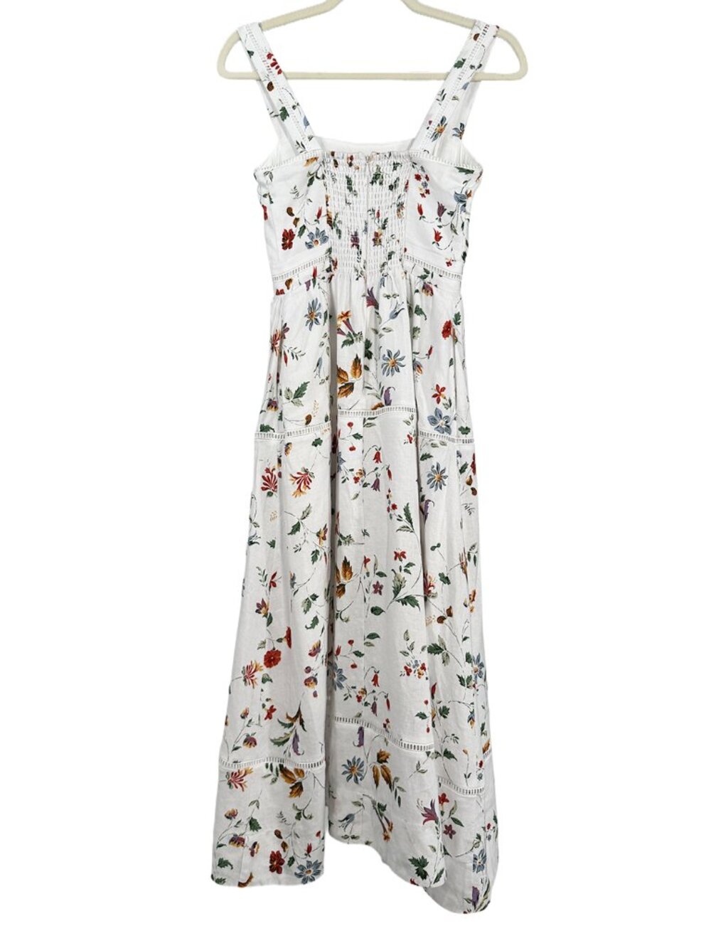 Reformation Everett Linen Midi Dress Corsini White Floral LWD Brunch Prairie 0 - Picture 5 of 9